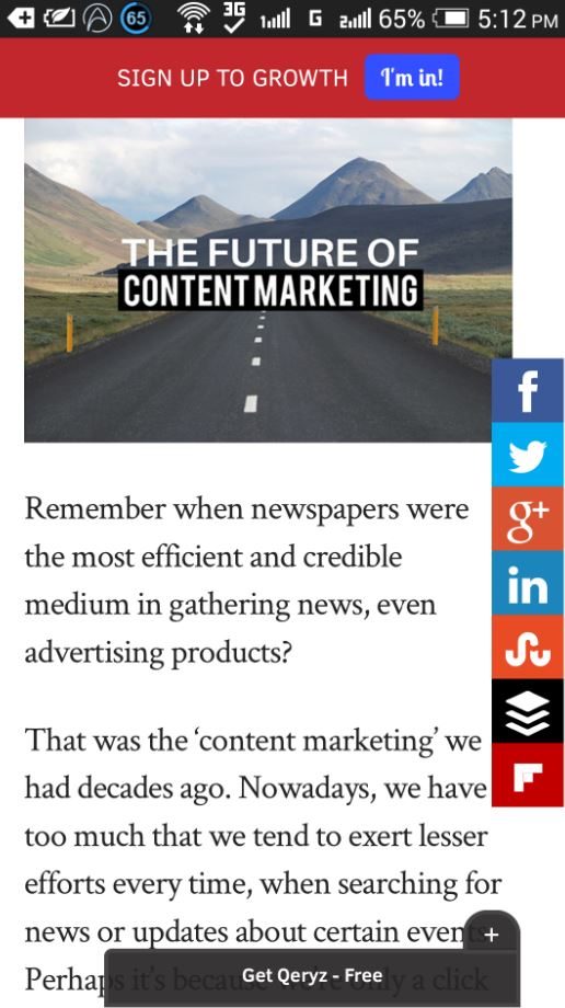 Minimized survey and message on mobile