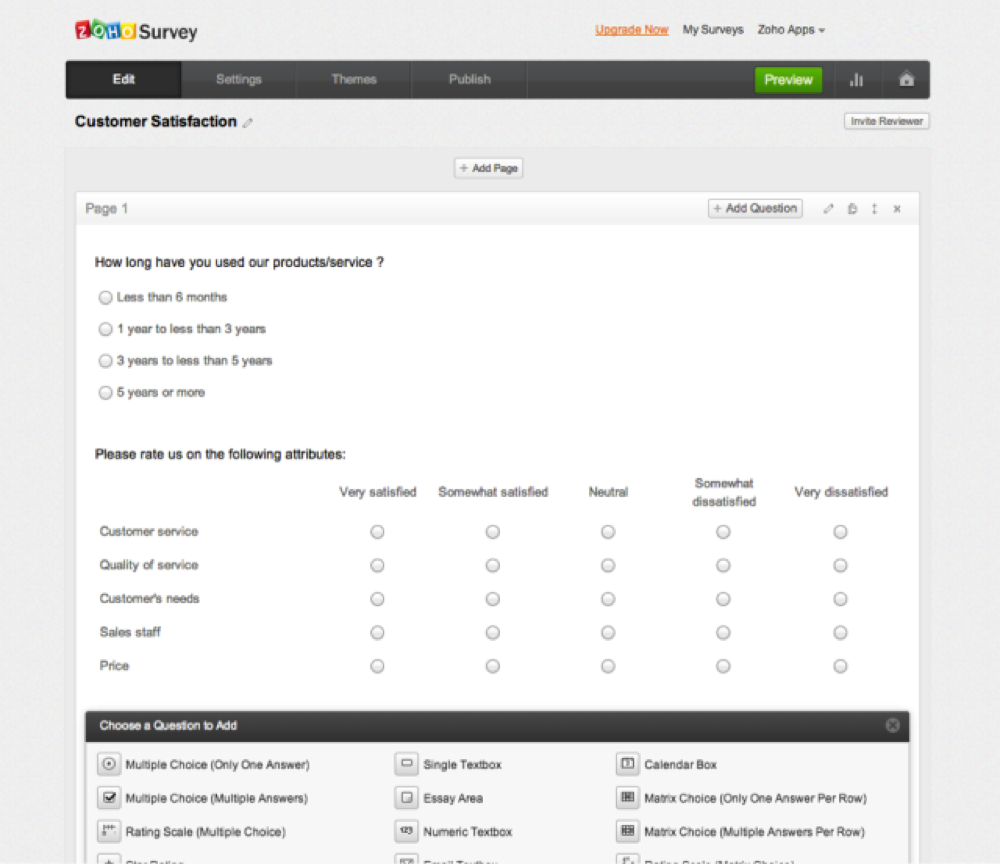 customer feedback zoho survey