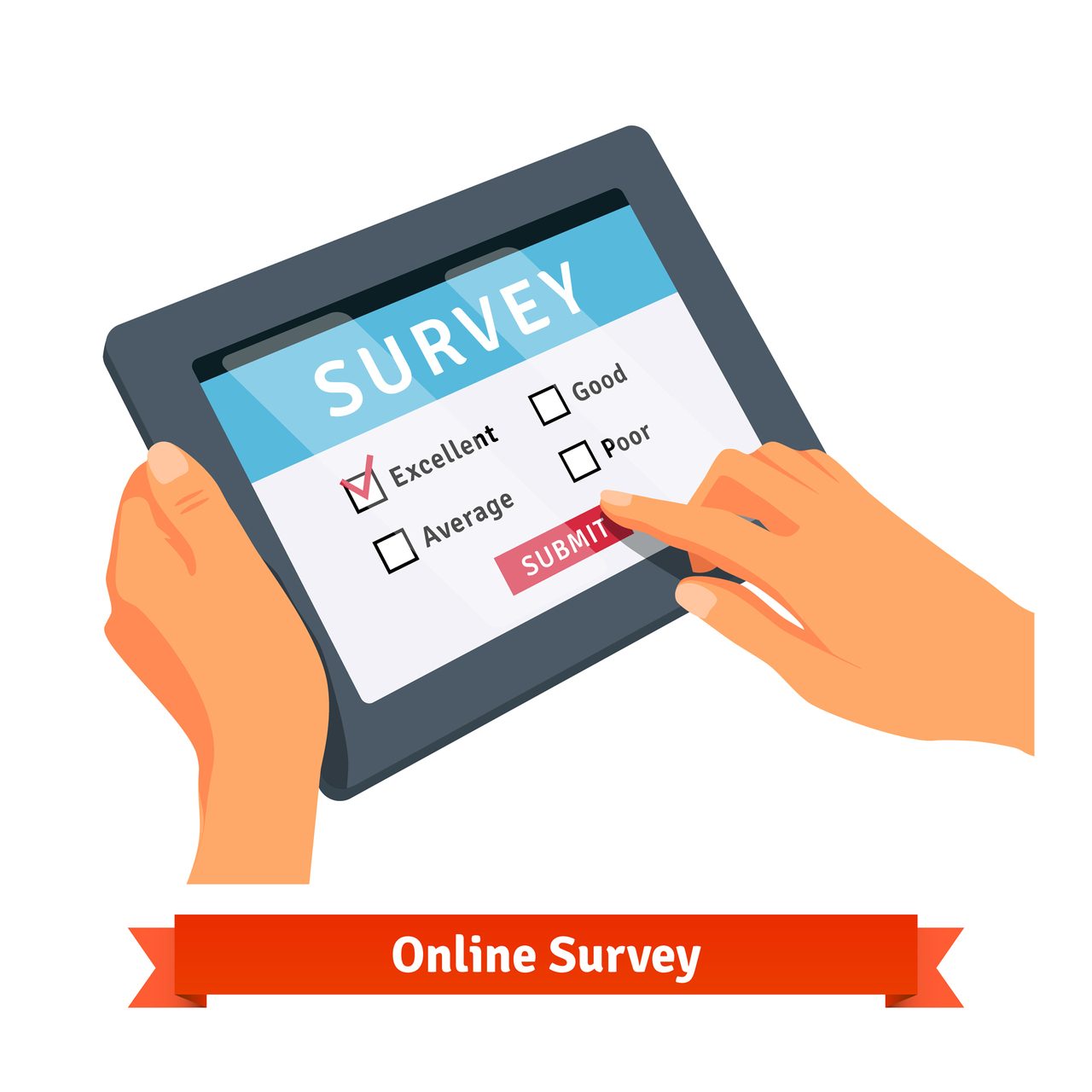 Graphic of a Person Submitting An Online Survey